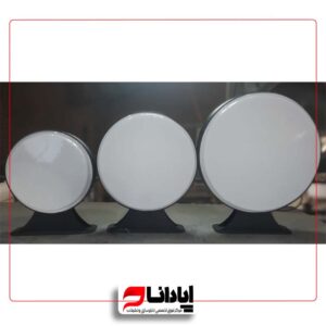 تابلو لایت باکس گرد وکیوم دو طرفه با فریم رنگی2