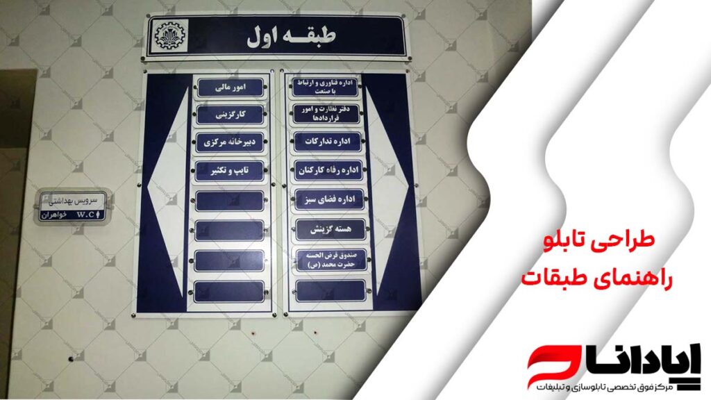 طراحی تابلو راهنمای طبقات
